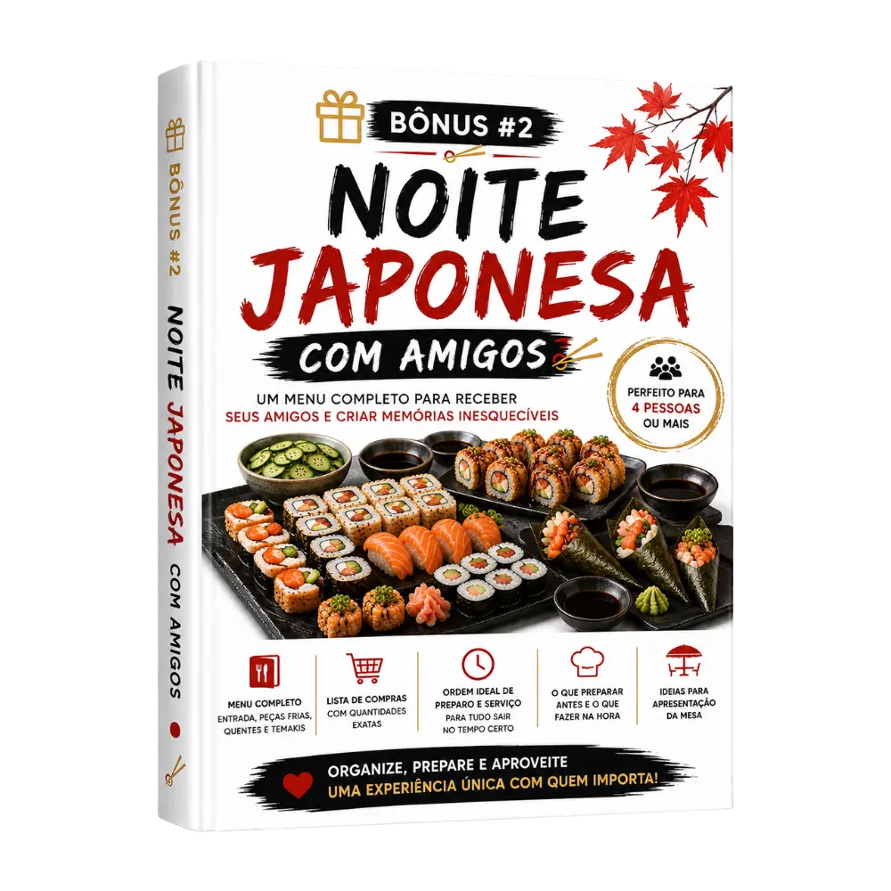 Mockup do bônus Noite Japonesa com Amigos