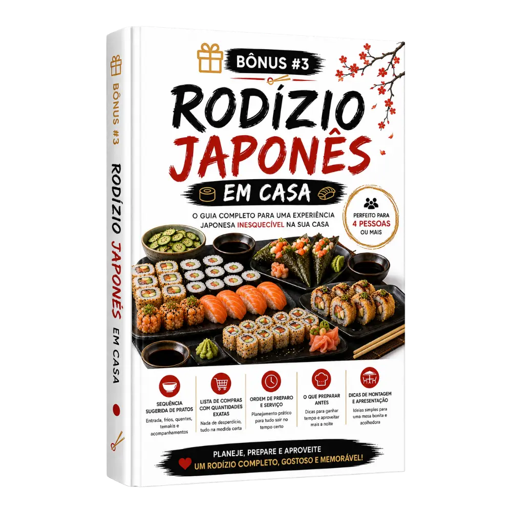 Mockup do bônus Rodízio Japonês em Casa